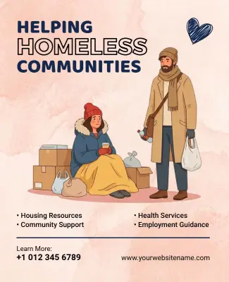 Helping Homeless Communities Support Poster Template