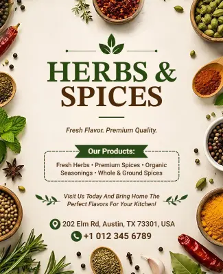 Herbs and Spices Store Promotional Flyer Template