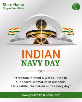 Heroic Tribute to Indian Navy Day Commemoration Poster Template