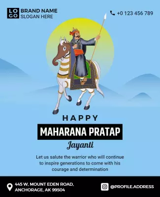 Heroic Vintage Maharana Pratap Jayanti Celebration Poster Template