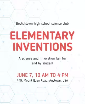 Hexagonal Design for Elementary Inventions Science Fair Poster Template