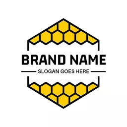Hexagonal Honeycomb Design Featuring Busy Honeybee Logo Template