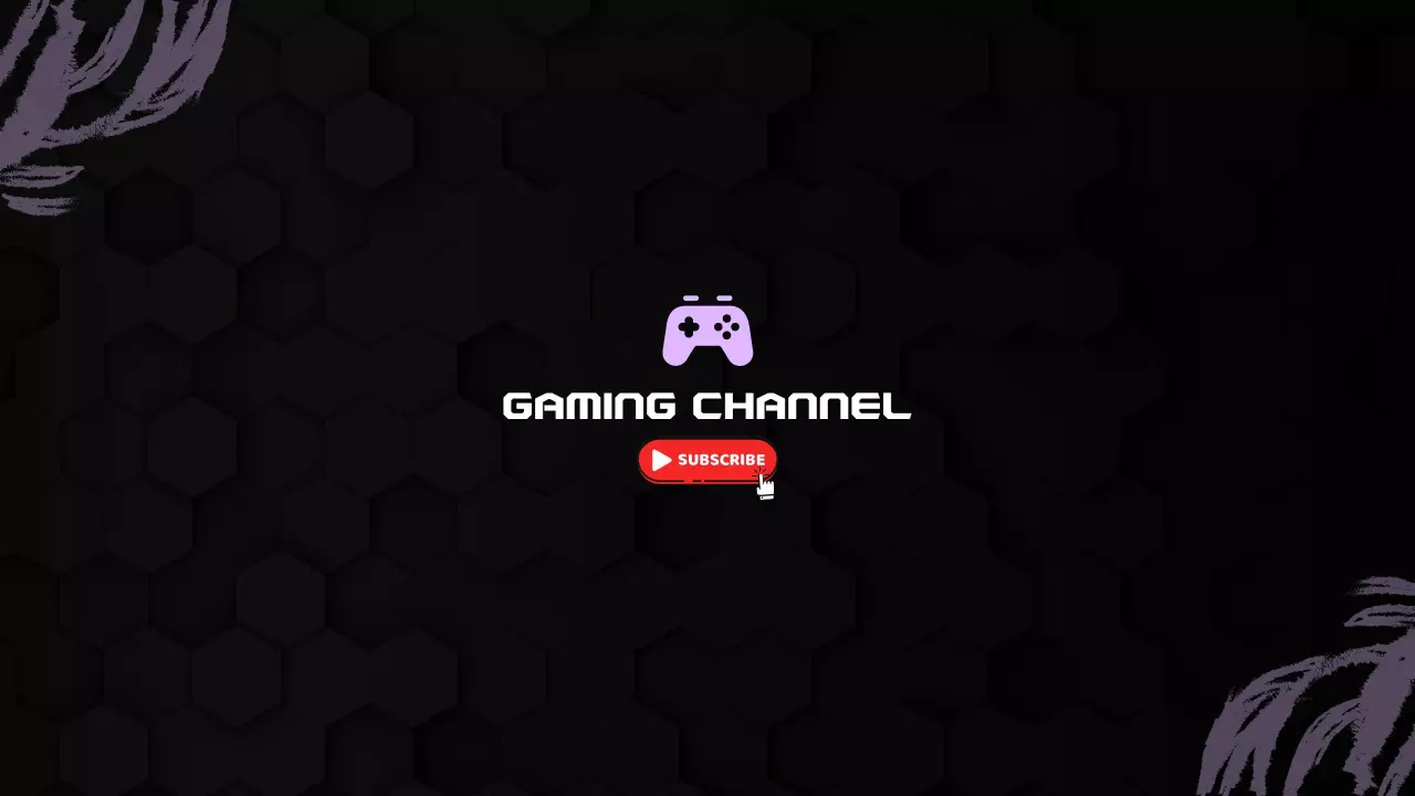 Hexagonal Pattern Black and Purple Gaming Channel YouTube Banner Template