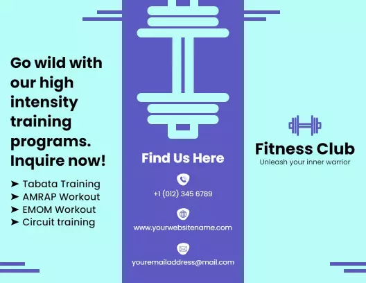 High-Intensity Training Programs and Fitness Club Brochure Template