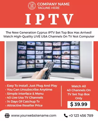 High Quality Iptv Service Promotion Flyer Template