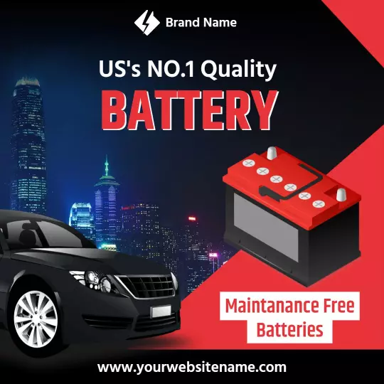 High-Quality Maintenance Free Battery for Cars Ad Template