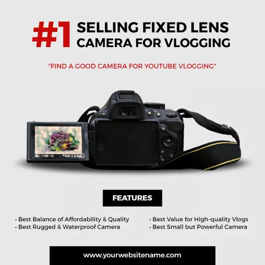 High-Quality Vlogging Camera Promotion for Business Ad Template