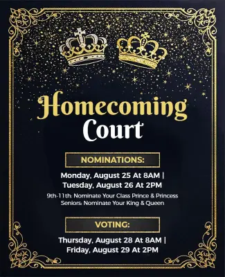 High School Homecoming Court Voting Election Flyer Template