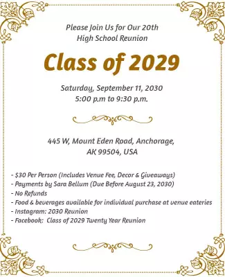 High School Reunion Celebration Flyer Template