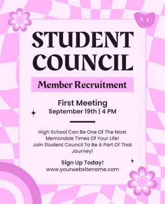 High School Student Council Meeting Flyer Template