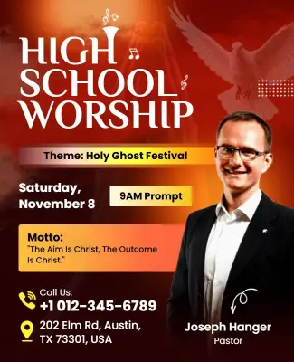 High School Worship Event Flyer Template