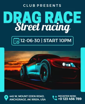 High Speed Drag Race Event Flyer Template