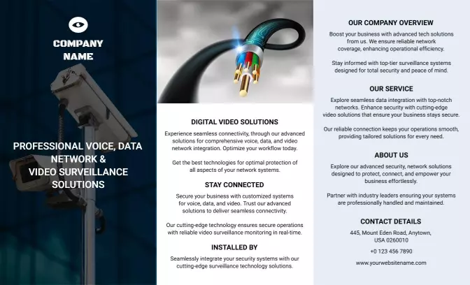 High-Tech CCTV Video Surveillance Solutions Brochure Template