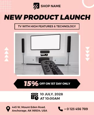 High Tech Tv Product Launch Flyer Template