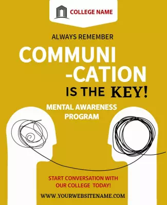 Highlighting Communication in Mental Awareness Program Poster Template