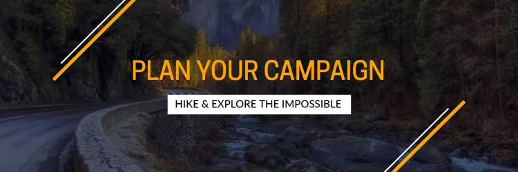 Hiking Adventure with Scenic Road and Sunset Colors Twitter Banner Template