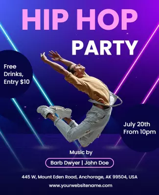Dance Hip-Hop Party Flyer Template
