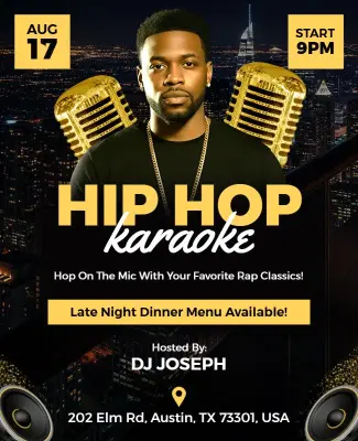 Hip Hop Karaoke Night Event Flyer Template
