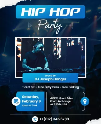 Music Event Hip-Hop Party Flyer Template