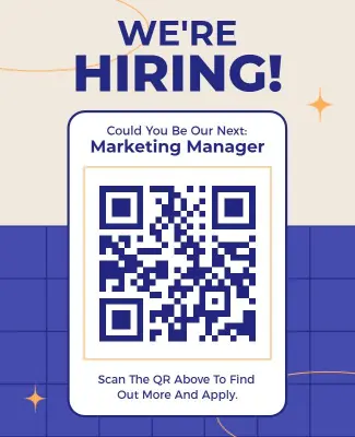 Hiring Ad with QR Code Flyer Template
