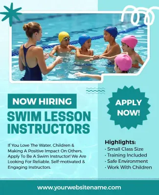 Hiring Swim Lesson Instructor Flyer Template