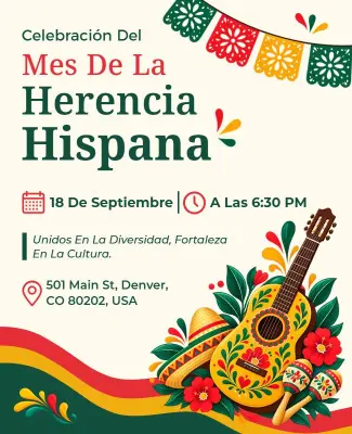 Hispanic Heritage Celebration Event Flyer Template