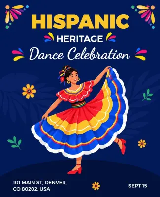 Hispanic Heritage Dance Celebration Poster Template