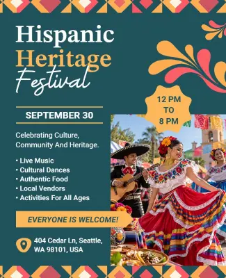 Hispanic Heritage Festival Celebration Flyer Template