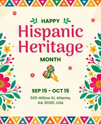 Hispanic Heritage Month Celebration Poster Template