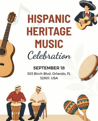 Hispanic Heritage Music Celebration Poster Template