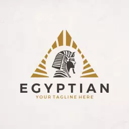 Historic Egyptian Pharaoh Featured in Golden Triangle Logo Template