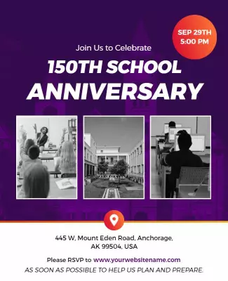 Historic School Anniversary Celebration Flyer Template