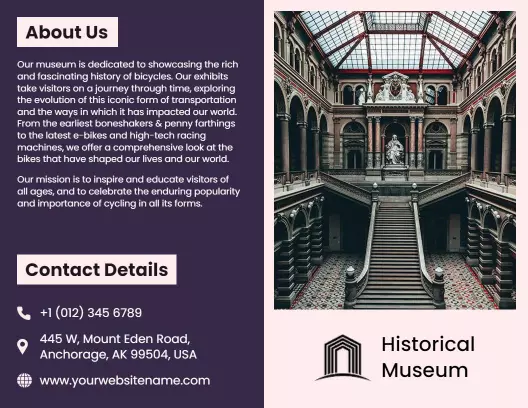 Historical Museum Bicycle Exhibition Information Brochure Template