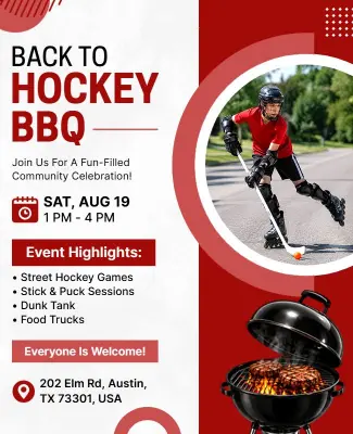 Hockey BBQ Event Flyer Template