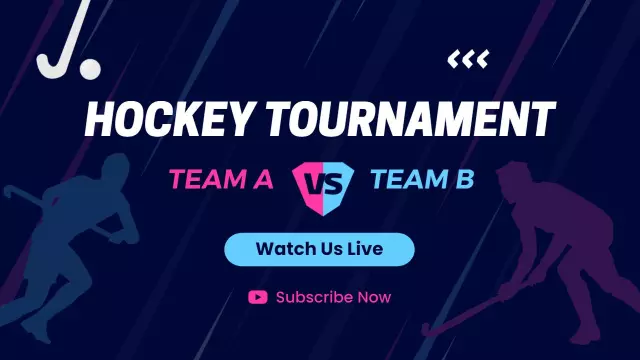 Hockey Tournament Team A vs Team B Sports YouTube Thumbnail Template