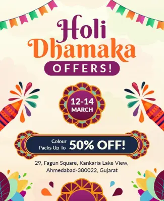 Holi Festival Discount Offers Flyer Template