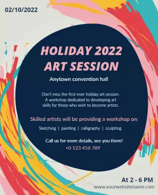 Holiday Art Workshop Session Flyer Template