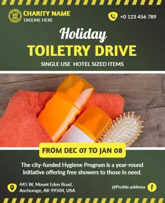 Holiday Charity Toiletry Drive Flyer Template
