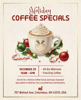 Holiday Coffee Specials Event Flyer Template