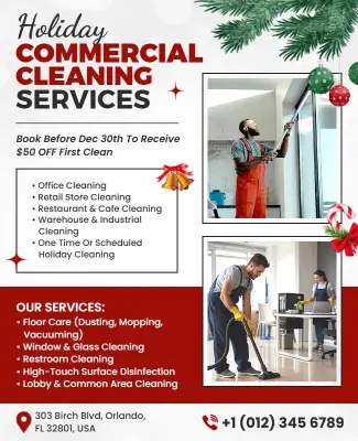 Holiday Commercial Cleaning Services Flyer Template