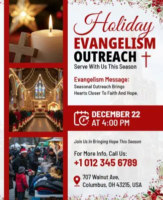 Holiday Evangelism Outreach Church Event Flyer Template