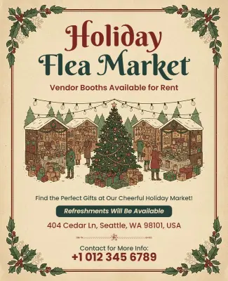 Holiday Flea Market Event Flyer Template