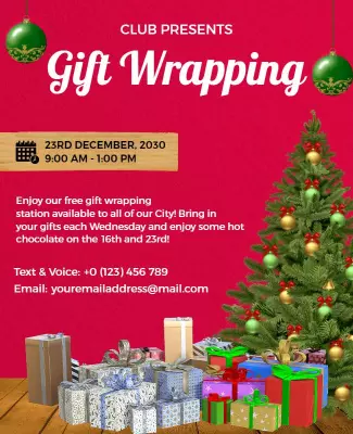 Holiday Gift Wrapping Event Flyer Template