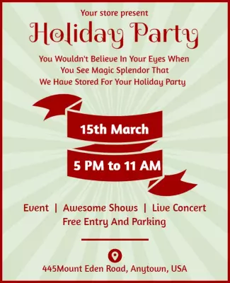 Holiday Party Event Flyer Template