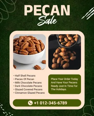 Holiday Pecan Sale Promotional Flyer Template