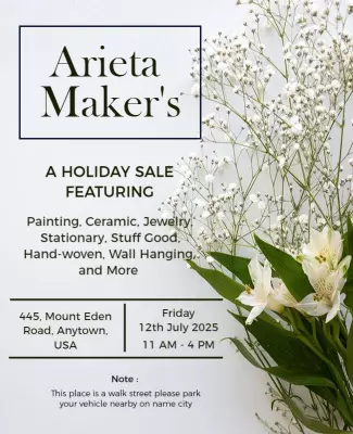 Holiday Sale Floral Artisanal Market Flyer Template