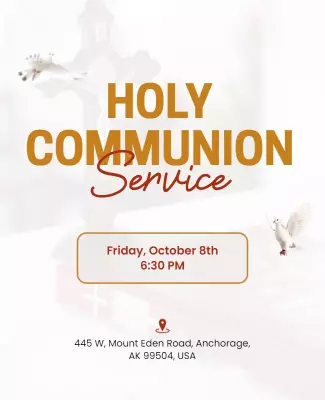 Holy Communion Church Service Flyer Template