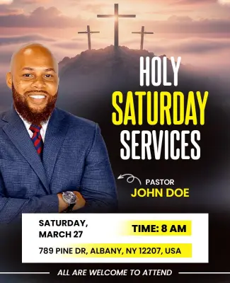 Holy Saturday Church Services Poster Template