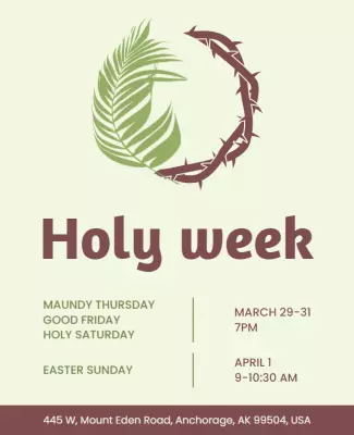 Holy Week Easter Celebration Flyer Template