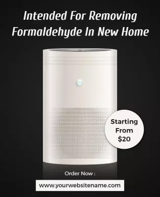 Sleek Modern Air Purifier for Formaldehyde Removal Flyer Template